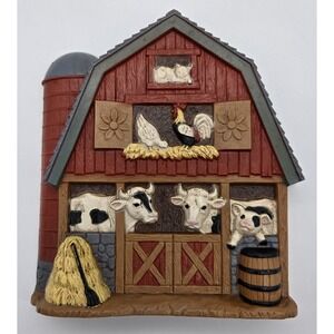 Home Interior Farm Barn‎ Wall Plaque Cows Chicken Silo Rustic Farmhouse Decor